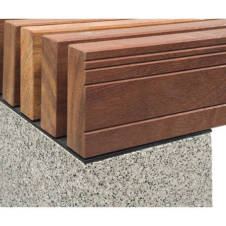 Betoninis suolas be atlošo su medine sėdima dalimi 'Premium / Pause Wood 180cm / 300cm'