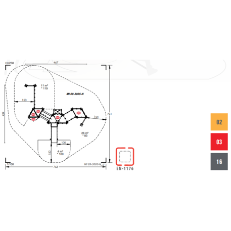 Žaidimų aikštelių kompleksas vaikams nuo 2 metų amžiaus – kolekcija 'MINI / MBG-2315_MI 09-3005-N99'