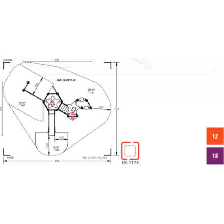 Žaidimų aikštelių kompleksas vaikams nuo 2 iki 10 metų amžiaus – kolekcija 'MAXI / MBG-2402_MA 12-2011-O18'