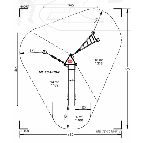 Spielplatzkomplex für Kinder von 2 bis 12 Jahren – Kollektion 'MEGA / MBG-2528_ME 18-1019-P15'