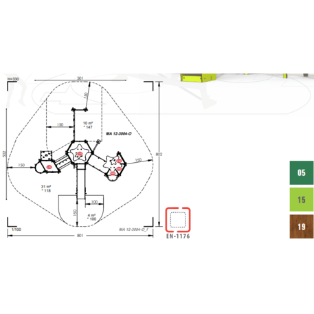 Spielplatzkomplex für Kinder ab 2 Jahren – Kollektion 'MAXI / MBG-2458_MA 12-3004-O15'