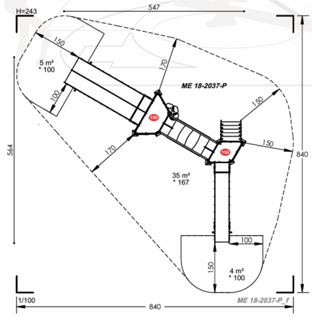 Žaidimų aikštelių kompleksas vaikams nuo 2 iki 12 metų amžiaus – kolekcija 'MEGA / MBG-2562_ME 18-2037-P99'