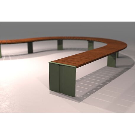 Metalinis suolas (suoliukas) be atlošo, pagamintas iš Iroko medienos 'Helio / 012141'