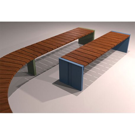 Metalinis suolas (suoliukas) be atlošo, pagamintas iš Iroko medienos 'Helio / 012141'