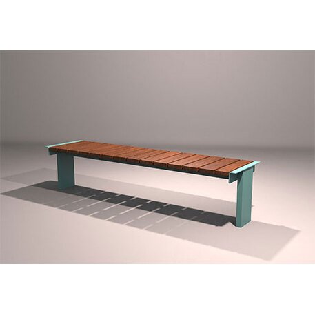 Metalinis suolas (suoliukas) be atlošo, pagamintas iš Iroko medienos 'Helio / 012141'