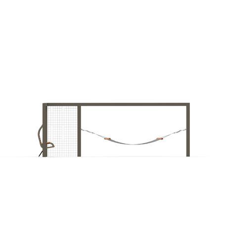 Metalinės lauko supynės su iroko medienos suolu ir hamaku 'Premium Collection / STF/28-31-14/MDL'