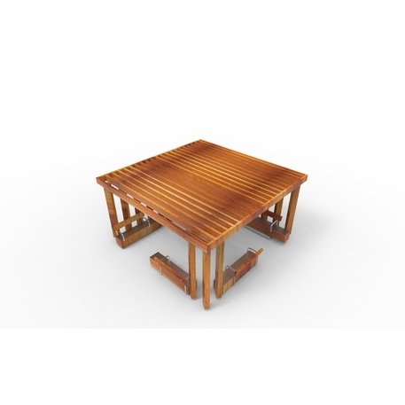 Lauko druskų kambarys (Haloterapija) su pergole ir suolais iš iroko medienos 'Premium Collection / STF/27-41-10/MDL'