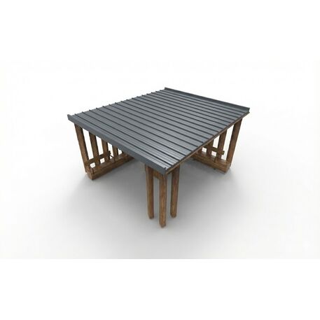 Lauko druskų kambarys (Haloterapija) su pergole ir suolais iš iroko medienos 'Premium Collection / STF/27-41-10/MDL'