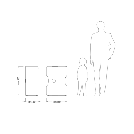 Metal trash bin for children’s playgrounds 'Waste Bin D872'