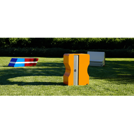 Metal trash bin for children’s playgrounds 'Waste Bin D872'