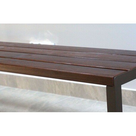 Metalinis suolas su atlošu ir medine sėdimąja dalimi 'MBG/07-Cyklon I / 150-180cm'