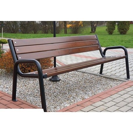 Metalinis suolas su atlošu ir medine sėdimąja dalimi 'MBG/17-Promyk II / 150-180cm'