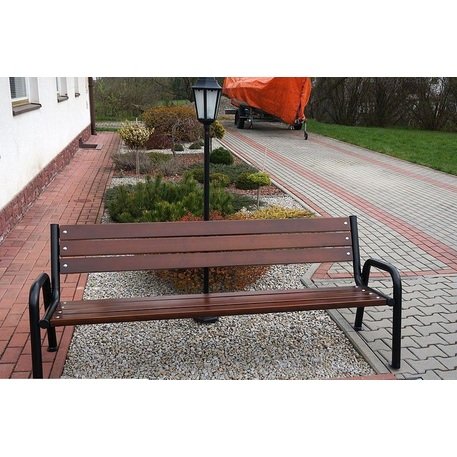 Metalinis suolas su atlošu ir medine sėdimąja dalimi 'MBG/17-Promyk II / 150-180cm'