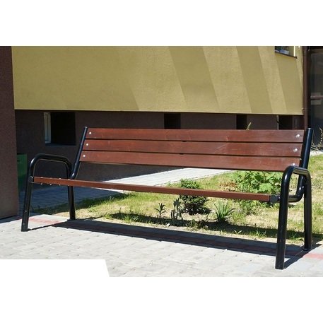 Metalinis suolas su atlošu ir medine sėdimąja dalimi 'MBG/17-Promyk II / 150-180cm'