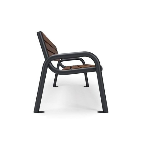 Metalinis suolas su atlošu ir medine sėdimąja dalimi 'MBG/17-Promyk II / 150-180cm'