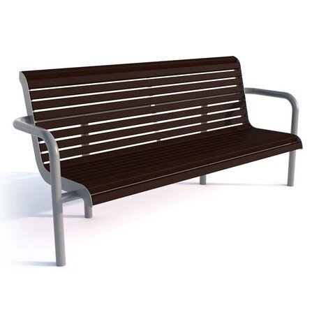 Металлическая скамейка со спинкой и деревянным сиденьем 'MBG/56-Szafir V / 200cm'