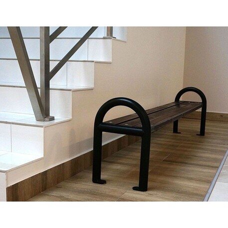 Металлическая скамейка без спинки с деревянным сиденьем 'MBG/86-Agat / 160-190cm'