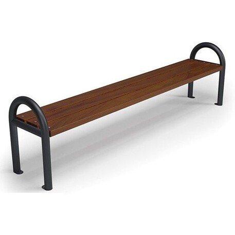 Металлическая скамейка без спинки с деревянным сиденьем 'MBG/86-Agat / 160-190cm'