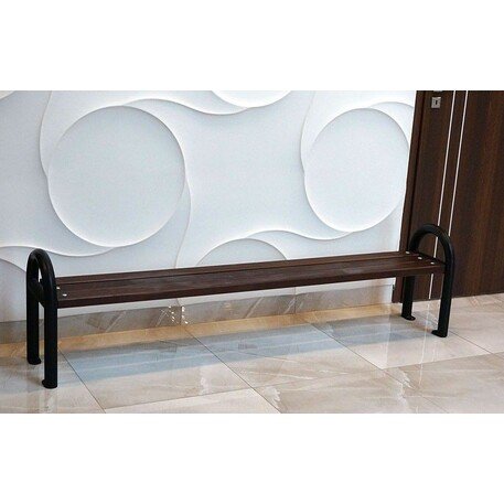 Металлическая скамейка без спинки с деревянным сиденьем 'MBG/86-Agat / 160-190cm'