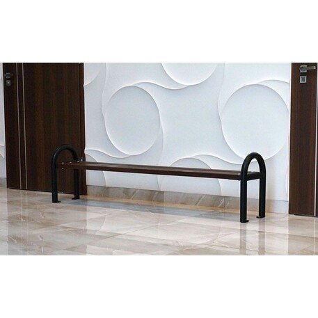 Металлическая скамейка без спинки с деревянным сиденьем 'MBG/86-Agat / 160-190cm'