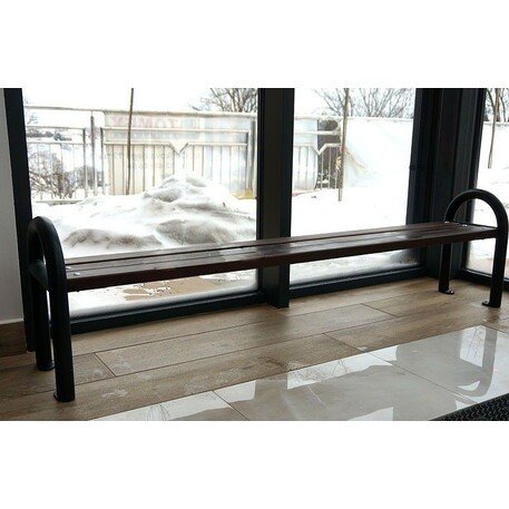 Металлическая скамейка без спинки с деревянным сиденьем 'MBG/86-Agat / 160-190cm'