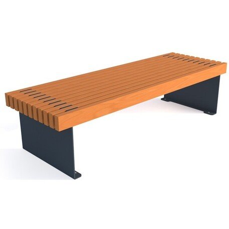 Металлическая скамейка без спинки с деревянным сиденьем 'MBG/106-Aster II / 182cm'