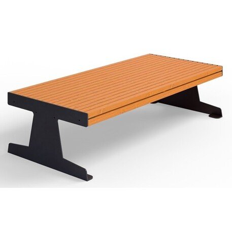 Металлическая скамейка без спинки с деревянным сиденьем 'MBG/123-Luna II / 182cm'