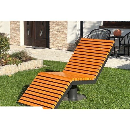 Металлический шезлонг с деревянной лежачей поверхностью 'STF/Floks/MDL'