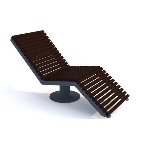 Металлический шезлонг с деревянной лежачей поверхностью 'STF/Floks/MDL'