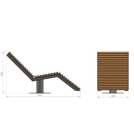 Металлический шезлонг с деревянной лежачей поверхностью 'STF/Floks/MDL'