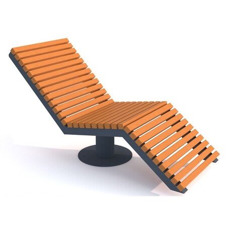 Металлический шезлонг с деревянной лежачей поверхностью 'STF/Floks/MDL'
