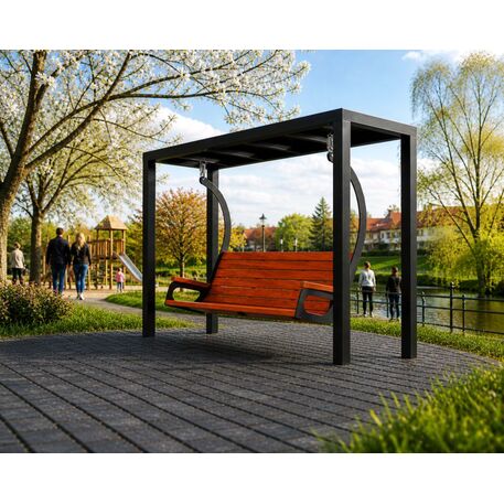 Metall-Gartenschaukel mit Bank 'STF/Swing-3 Steel/MDL'