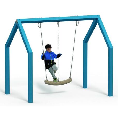 Moduliniai vaikų žaidimų aikštelių kompleksai 3–12 metų vaikams – kolekcija 'Frame / Ninja' MBG-Rope swing house 02603