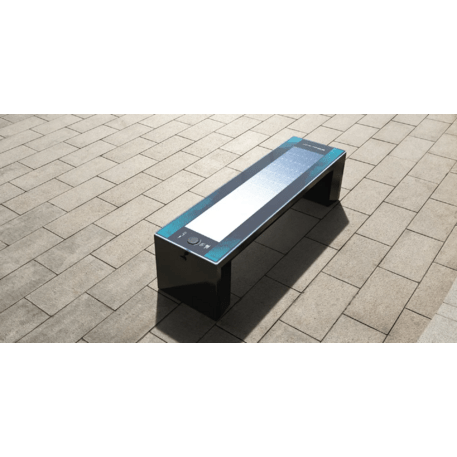 Išmanus suoliukas su saulės baterija, USB įkrovimu ir Smart City funkcijomis 'Smart Bench Rays'