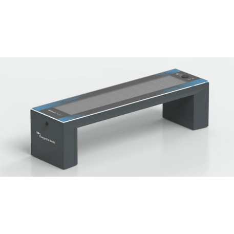 Išmanus suoliukas su saulės baterija, USB įkrovimu ir Smart City funkcijomis 'Smart Bench Rays'