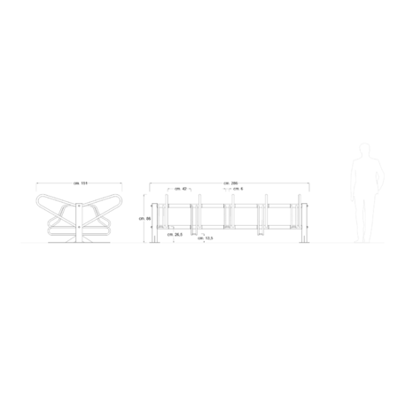 Double-sided bicycle stand 'Milano_386-bis-P'