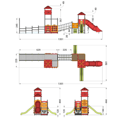 Vaikų žaidimų kompleksas 'Oxi Line XOXI304'