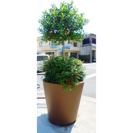 Apvalus metalinis lauko vazonas (gėlinė) 'Piramide TR Ø50/70/80/100xH/50/70/80/100cm'