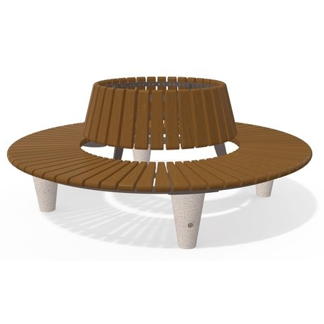 HPC Terrazzo Betonbank mit Rückenlehne und Holzsitzfläche BS-197 | Urban Premium Collection