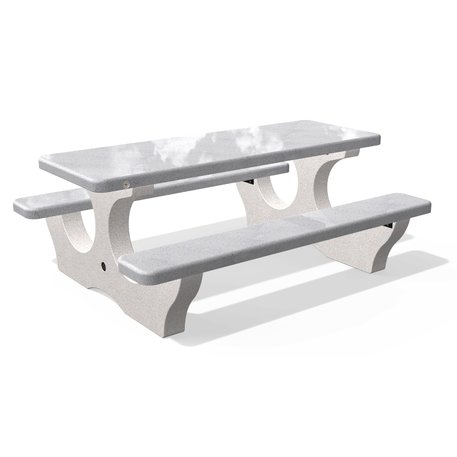 Betoninis pikniko stalas su suolais, šlifuotu terrazzo paviršiumi 'Premium / 190x148xH/74cm / BS-118'