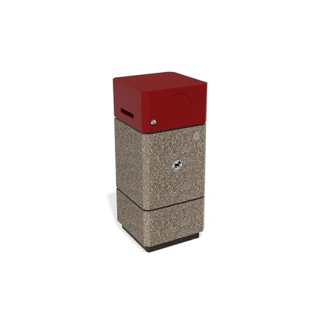 Concrete dog waste litter bin '30x30xH/70cm 15L / BS-181'