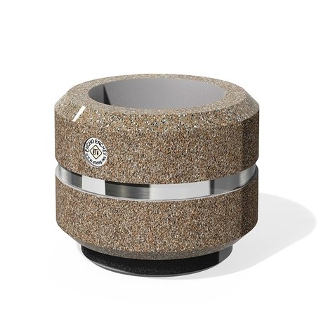 Apvalus betoninis terrazo vazonas (gėlinė) 'Premium / Ø24xH/21cm / BS-19'