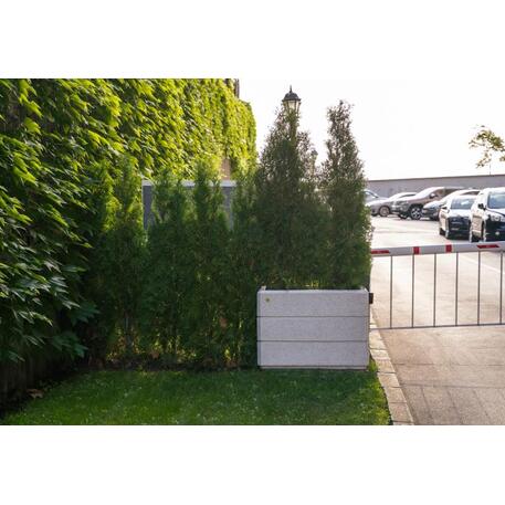 Kvadratinis betoninis vazonas – gėlinė, padengta smulkia granito skaldele 'Premium / 90x50xH/65cm_BS-78'