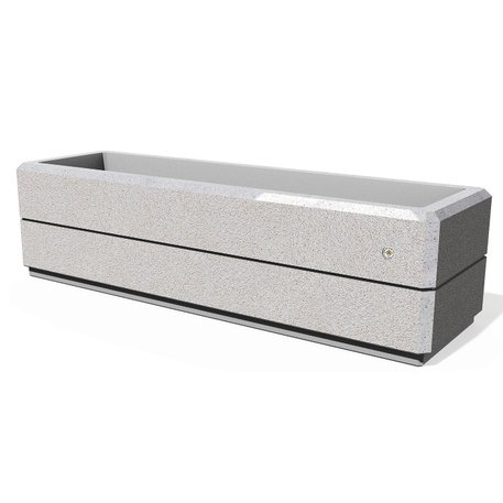 Kvadratinis betoninis vazonas – gėlinė, padengta smulkia granito skaldele 'Premium / 150x45xH/40cm_BS-129'