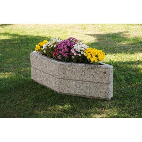Betoninis vazonas – gėlinė, padengta smulkia granito skaldele 'Premium / 130x45xH/45cm_BS-229'