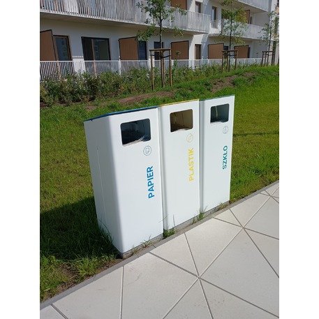 Metalinė rūšiavimo šiukšliadėžė su betoniniu pagrindu 'Lido_003233 / 3x40L'