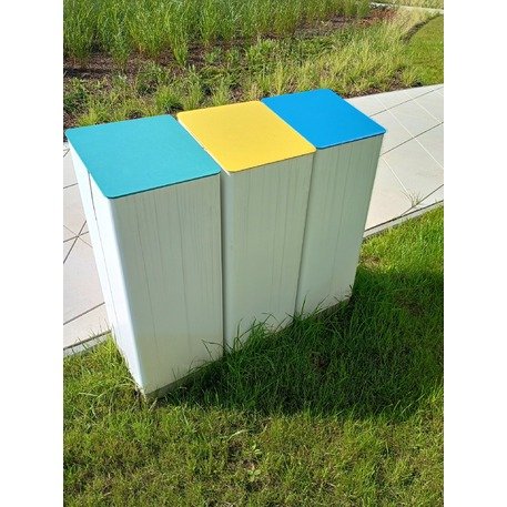 Metalinė rūšiavimo šiukšliadėžė su betoniniu pagrindu 'Lido_003233 / 3x40L'