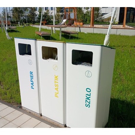 Metalinė rūšiavimo šiukšliadėžė su betoniniu pagrindu 'Lido_003233 / 3x40L'