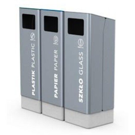 Metalinė rūšiavimo šiukšliadėžė su betoniniu pagrindu 'Lido_003233 / 3x40L'