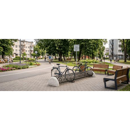 Metall-Fahrradständer mit Betonsockeln 'Spiro'